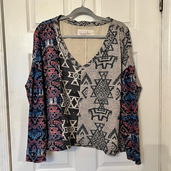 Anthropologie Pilcro Moira Thermal Pullover Aztec - M - Picture 4 of 16